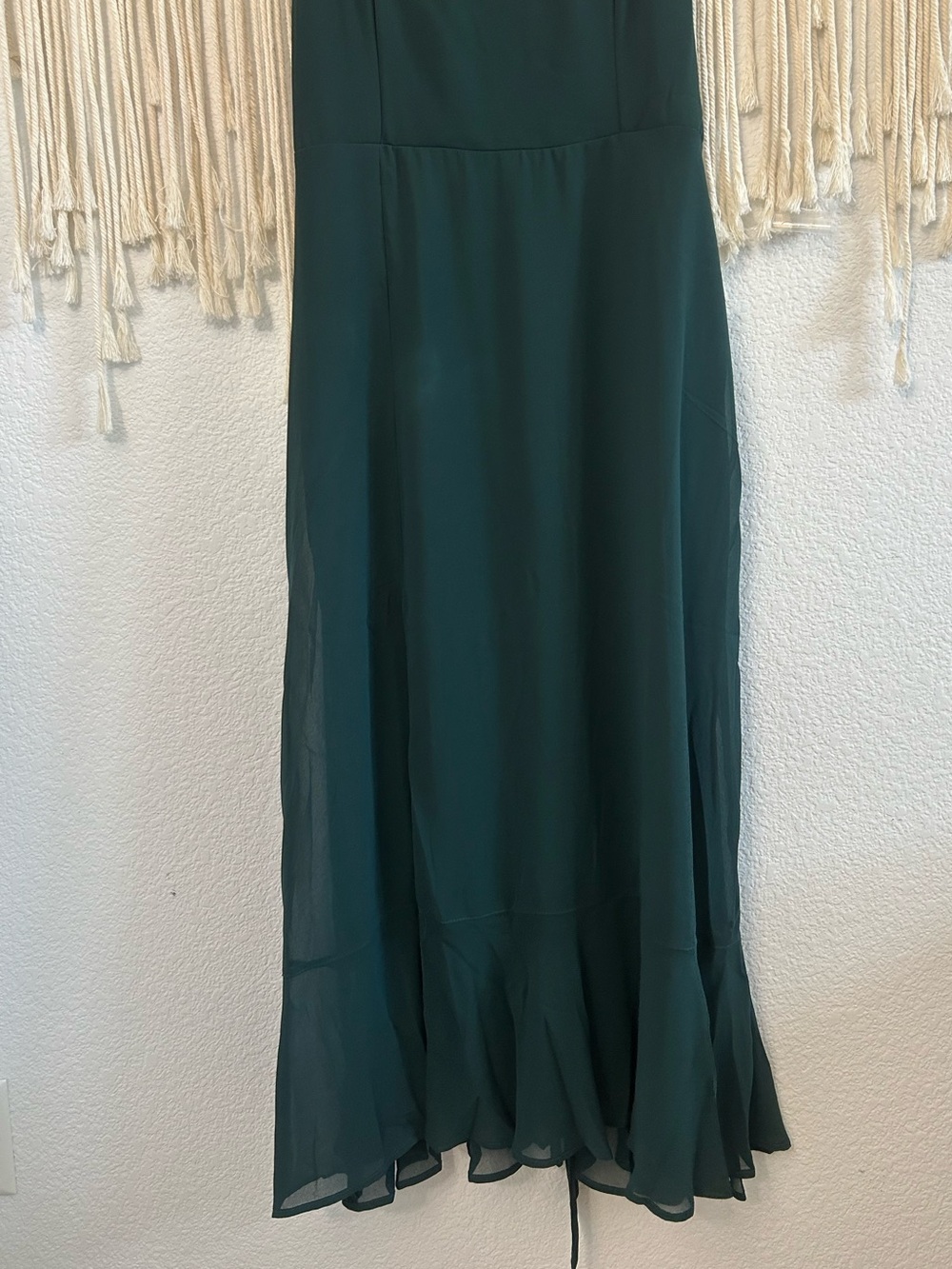 SHOW ME YOUR MUMU Claire Elegant Emerald Chiffon Midi Dress Bridesmaid NWT - Picture 8 of 16